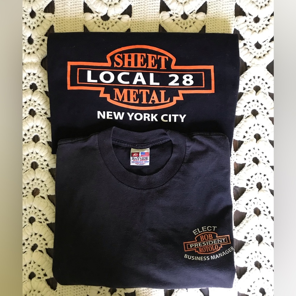 Union Tee Shirt Bundle NYC Local 28 Vintage/New Bayside Heavyweight Brand
